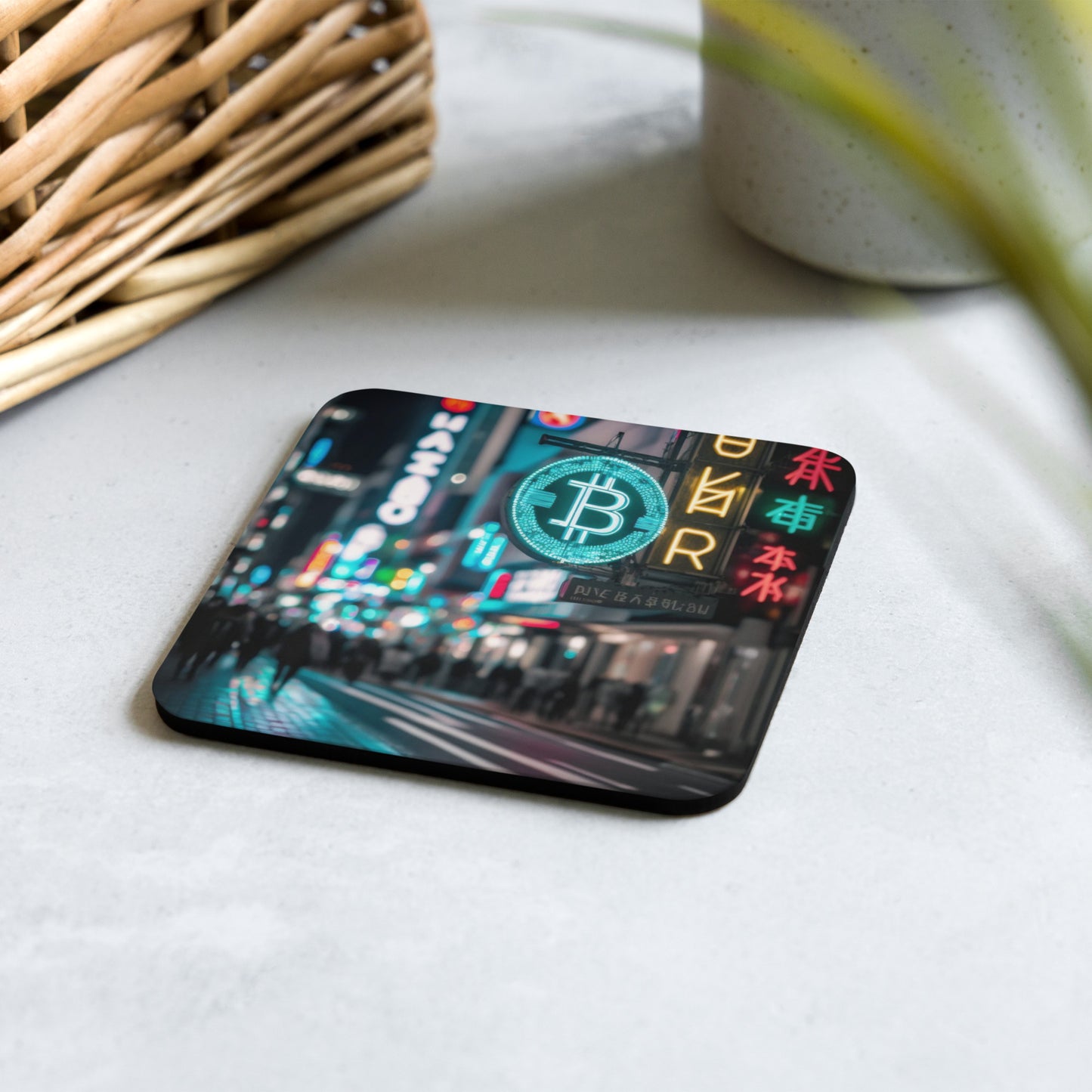 BTC Asia cork backed coasters
