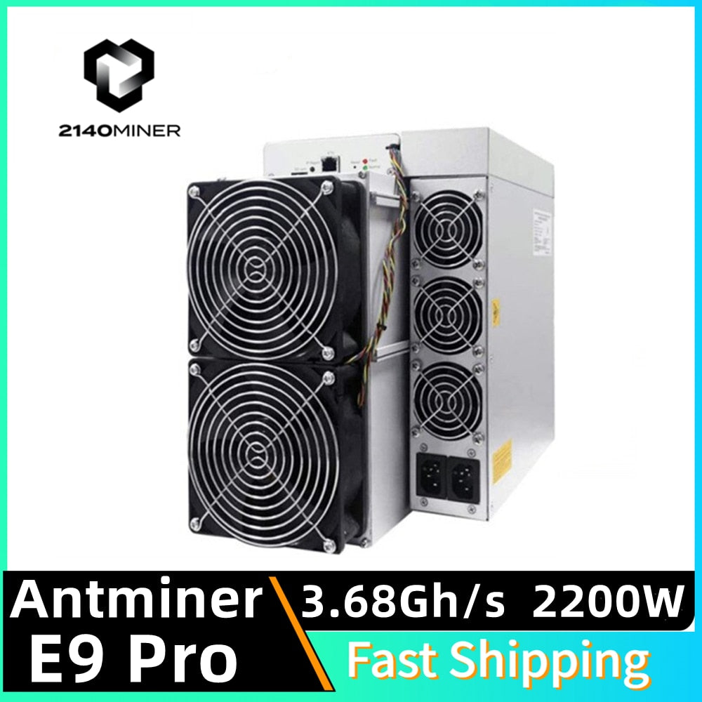 Antminer E9 Pro (3.68Gh) do algoritmo EtHash de mineração Bitmain com um hashrate máximo de 3.68Gh/s para um consumo de energia