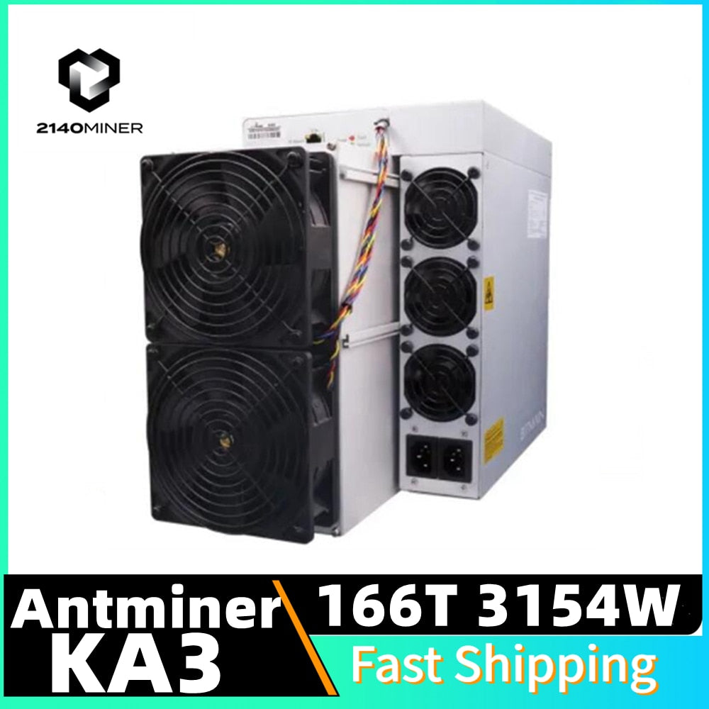 Máquina de Mineração Cripto Antminer KA3 166T 3154W Minerador mais eficiente KDA Blake2S Air-cooling KA3 166T 3154W