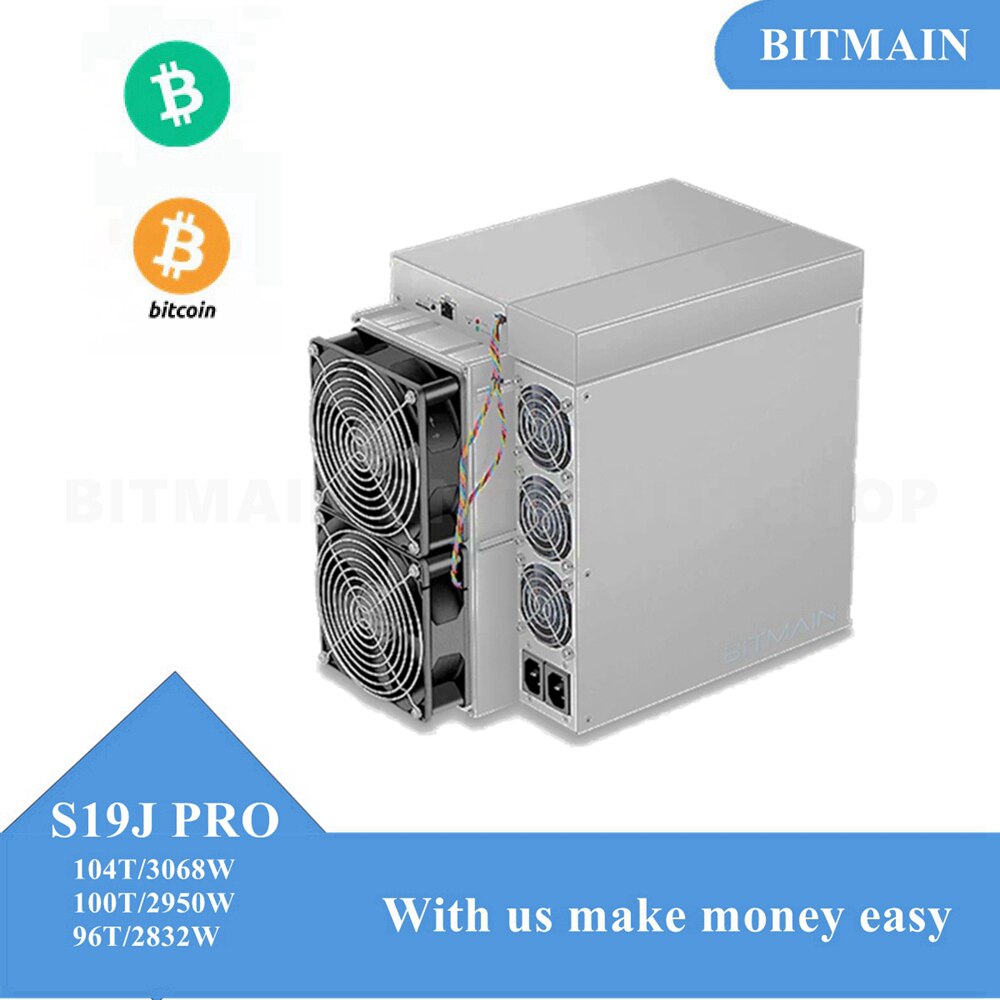 Bitmain Antminer S19JPRO 104T 100T 96T 92T 90T 88T Mining S19j Pro Algoritmo Sha256 3050W com PSU