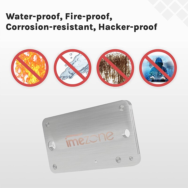 Armazenamento de sementes criptografadas, carteira de metal Bitcoin, backup de armazenamento a frio, armazenamento de frase-chave de 24 palavras, placa de aço, KeepKey, livro-razão, blockchain