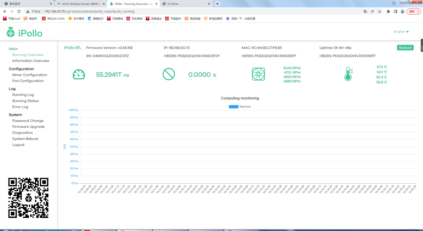 IPollo B1L 60T/S SHA256 BTC BCH Miner melhor que WhatsMiner M31S M21S M20S Antminer S9 S15 T17 S17 S19 S19 PRO