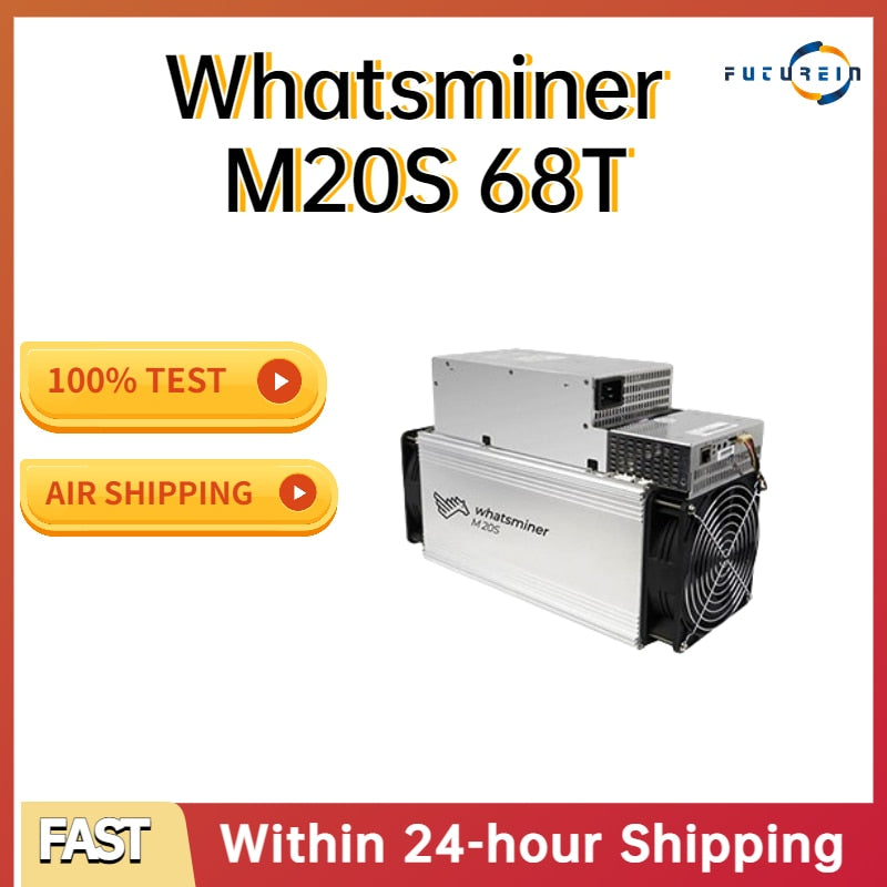 Minerador USADO Whatsminer M20s 68T 70T com fonte de alimentação Minerador mais eficiente M20S M20B M20C SHA-256 Máquina de mineração Bitcoin