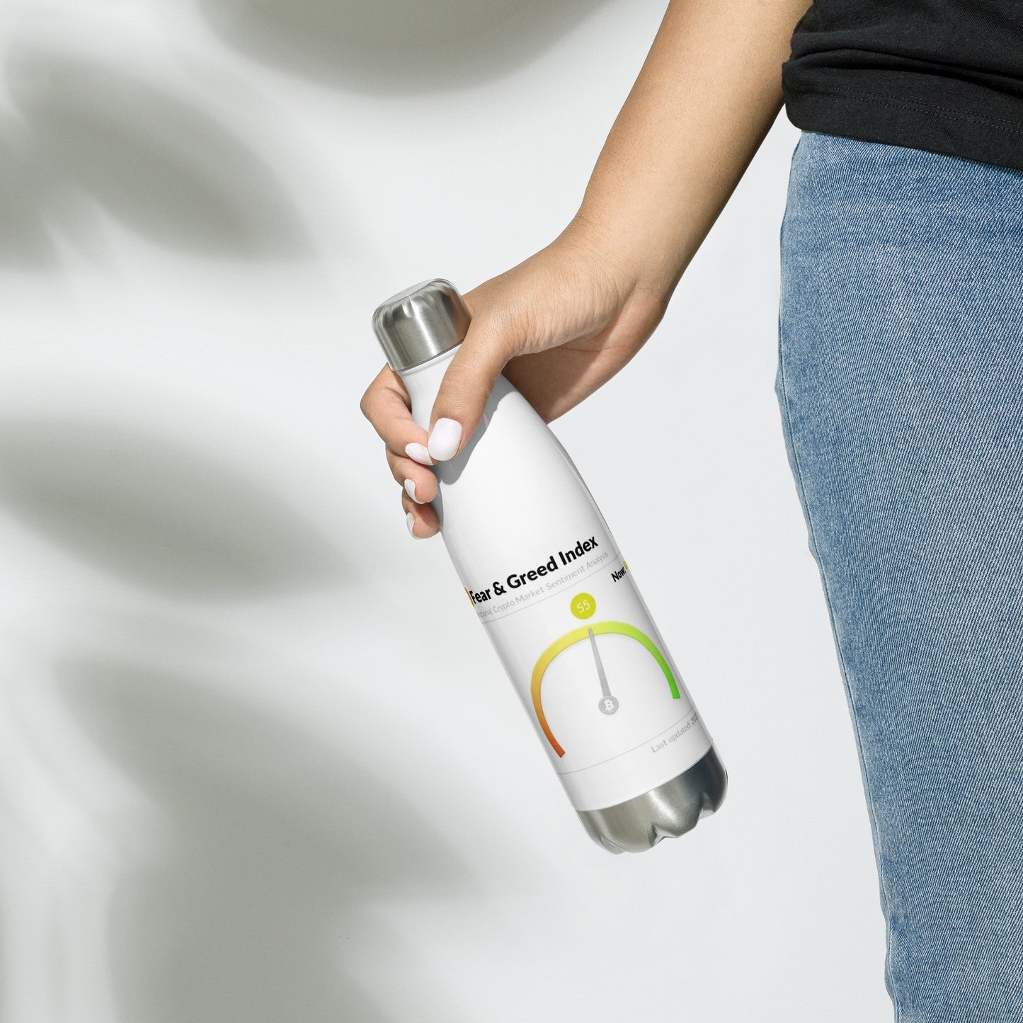 Fear and Greed stainless steel water bottle