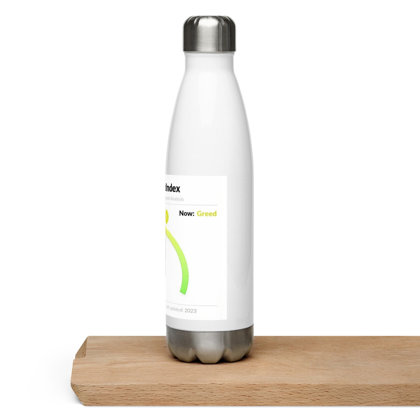 Fear and Greed stainless steel water bottle