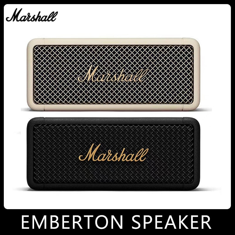 MARSHALL EMBERTON Alto-falante Bluetooth sem fio Alto-falantes portáteis ao ar livre estéreo à prova d'água Metal Subwoofer de alta potência