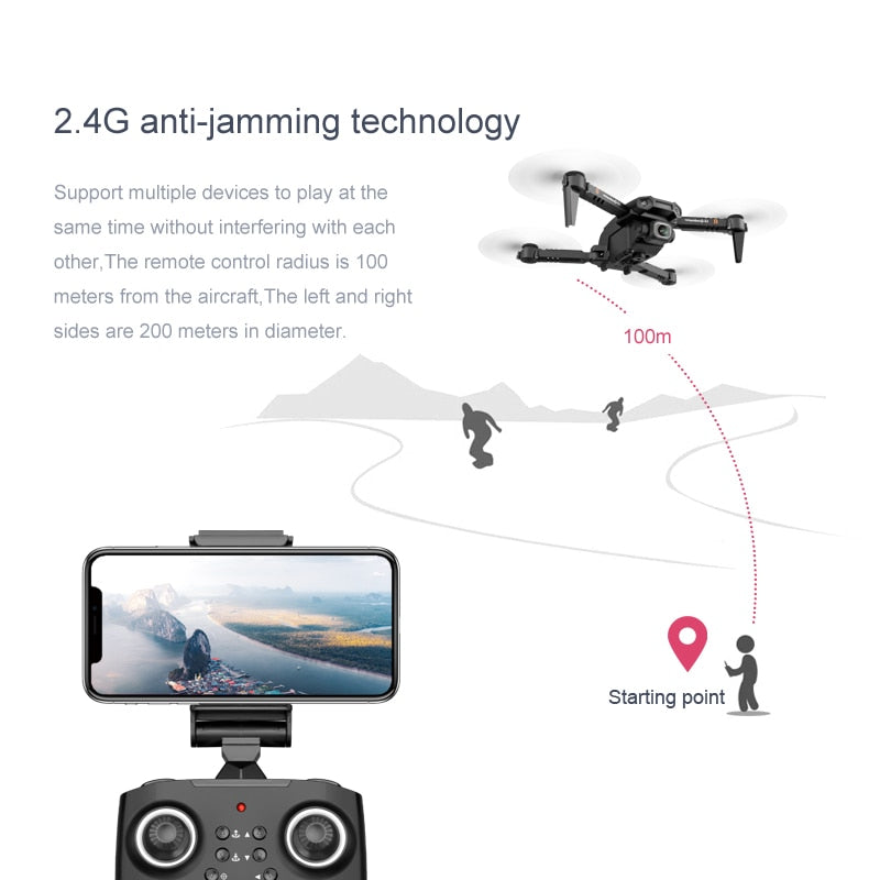 Drone 4k Dual Camera HD XT6 WIFI FPV Drone Air 200m 