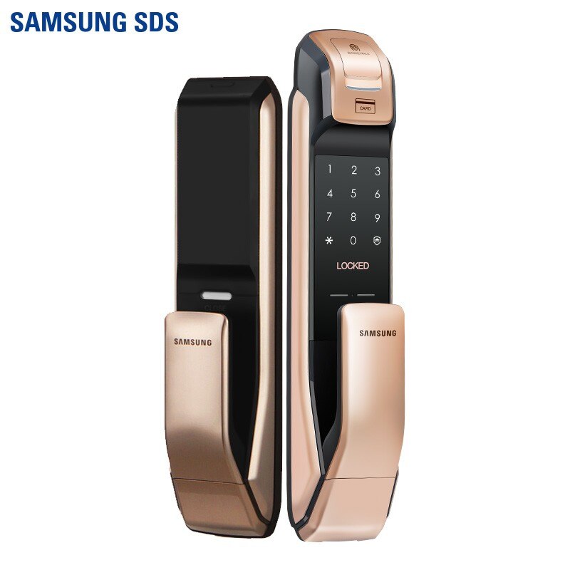 Fechadura digital inteligente original Samsung SHP-P50 Fechadura biométrica  com impressão digital de segurança Fechaduras residenciais inteligentes