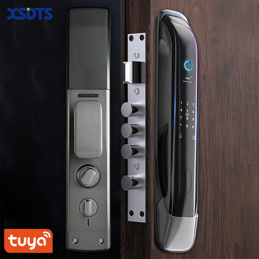 High Security Lock Smart Digital Lock Tuya WiFi Fingerprint Biometric Password Key Unlock Work With App Remotely Smart Life 